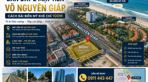 Bán đất biển 2 mặt tiền đường Võ Nguyên Giáp Đà Nẵng