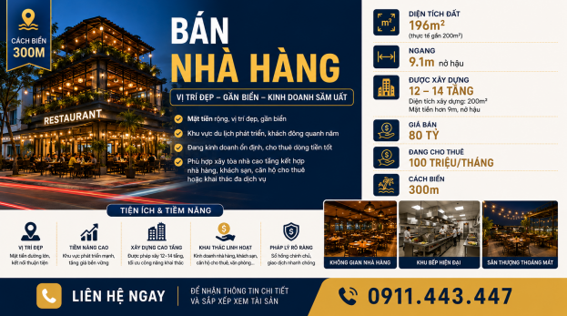 Hạ giá 5 tỷ bán nhanh nhà hàng mặt tiền Nguyễn Văn Thoại, sẵn dòng tiền thụ động