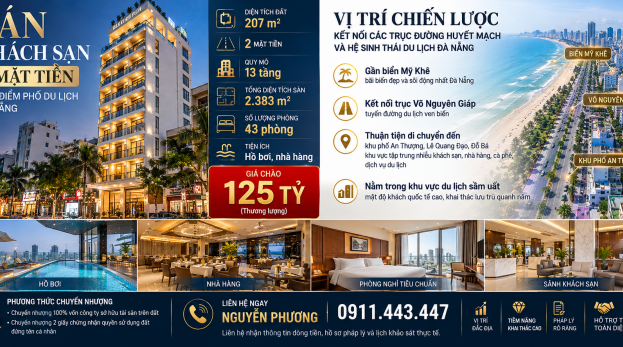 HOT: Bán khách sạn hai mặt tiền đường 7,5m khu du lịch An Thượng, phố Tây Đà Nẵng
