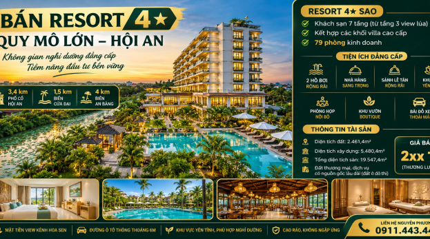 RESORT 4 SAO PHỐ CỔ HỘI AN GIÁ CHỈ 2XX TỶ